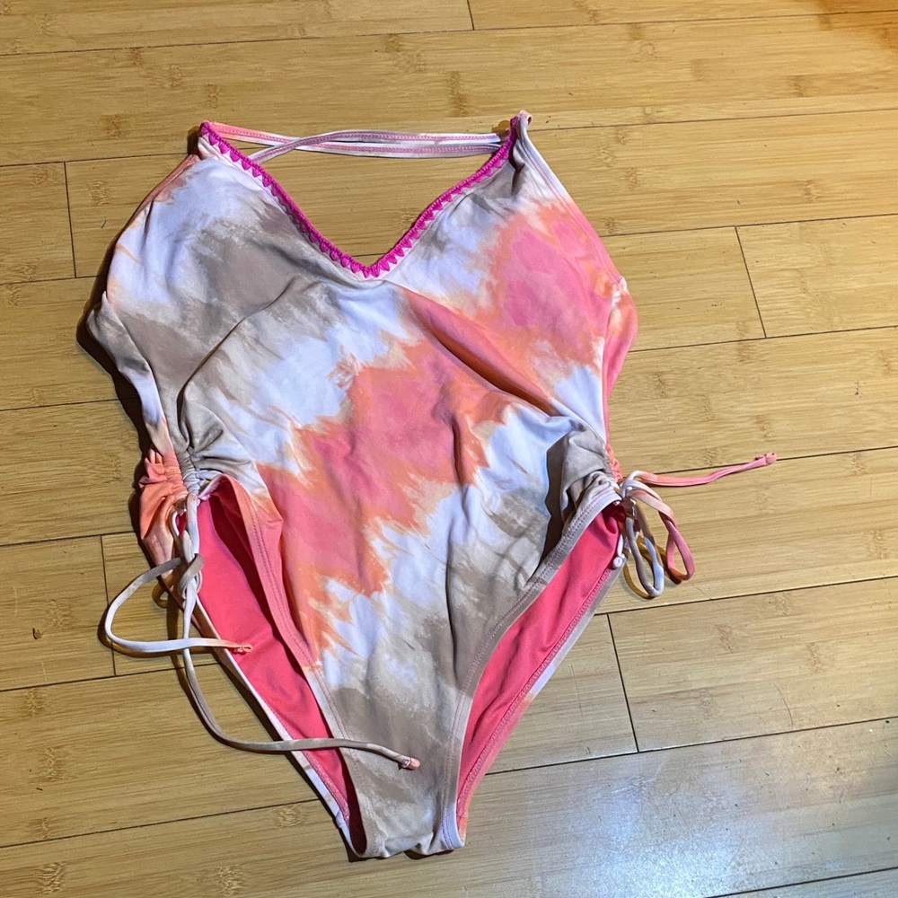 BCBGeneration Tie-Dye One Piece in Pink and Orange
